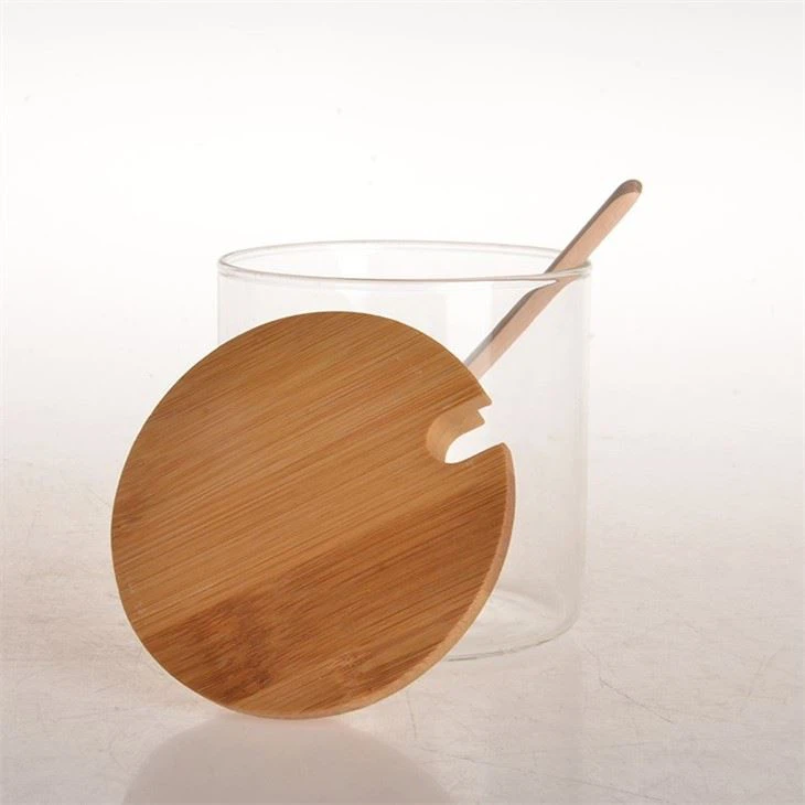 Set Of 3 Glass Jars With Bamboo Wood Lids
