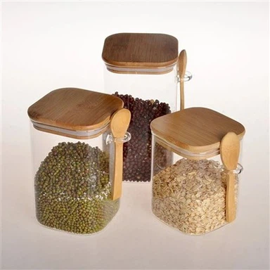 Велике квадратне стаклене посуде са поклопцима